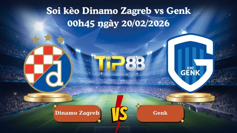 TIP88 Nhận định soi kèo Dinamo Zagreb vs Genk 00h45 ngày 20/02/2026 - Europa League