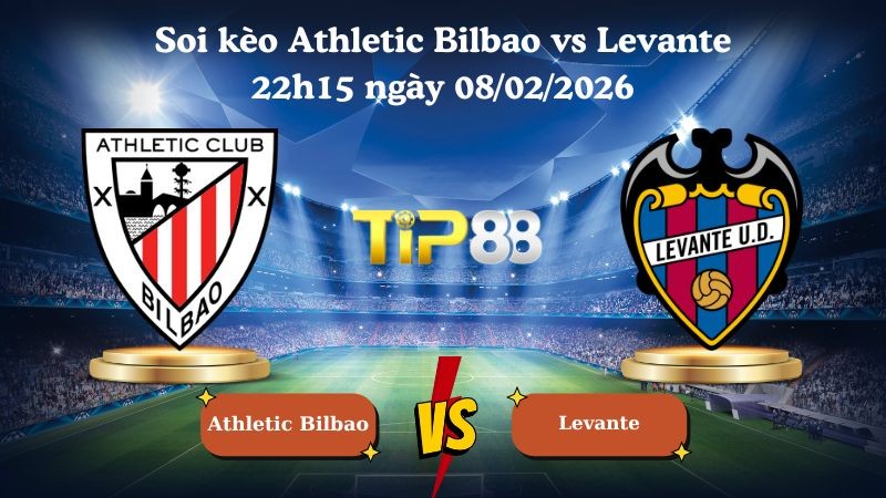 TIP88 Nhận định soi kèo Athletic Bilbao vs Levante 22h15 ngày 08/02/2026 - La Liga